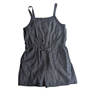 Old Navy Girls Linen Blend Utility Romper - Black - XL (14-16)